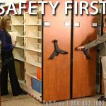 Sliding bi parting storage shelves racks safety first