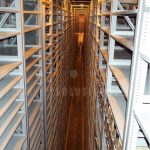 Sliding high bay depository archive shelves seattle olympia bellevue