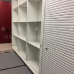 Sliding mobile athletic equipment gear storage