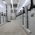 Sliding museum cabinet shelving archival storage