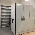 Sliding museum cabinet space saving archival storage