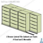 Sliding on floor tracks 4 3 lateral file cabinets putty