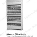Slimcase ships set up welded cabinet filing system roll up down locking door narrow shallow depth filing
