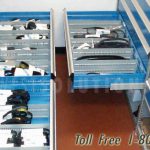 Small parts drawer cabinet shelving