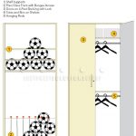 Soccer equipment storage rack shelving cabinet