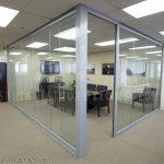 Solid framed frameless glass demountable walls