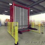 Space saving steel plate storage racks lift