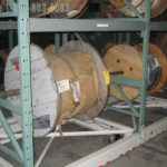 Spacesaver activrac mobilized shelving warehouse storage cable reels