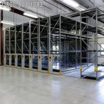 Spacesaver powered mobile warehouse storage racking