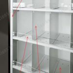 Spacesaver shelving acrylic bin fronts bins dividers four post universal shelves shelf filing system parts components brackets