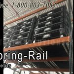 Spring rail gravity pallet rack push back storage