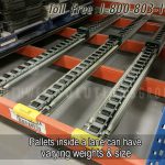 Springrail push back pallet storage rack