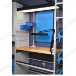 Sr90 industrial shelving work counter light wood top within shelving storage racks