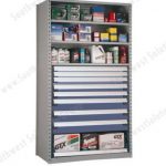 Srp0058 auto parts storage shelving racks drawers cabinets benches drawer in shelves locking