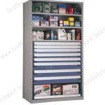 Srp0058 auto parts storage shelving racks drawers cabinets benches drawer in shelves locking