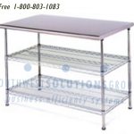 Stainless steel 2 level below table
