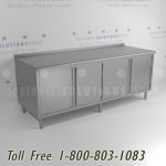 Stainless steel base cabinet worktables hinged sliding doors