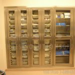 Stainless steel cabinet storage with doors