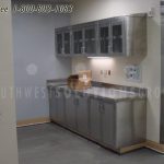 Stainless steel casework glass door wall mounted drawer counter