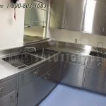 Stainless steel casework overhead door wall mounted counter