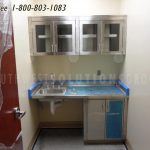 Stainless steel casework sink glass door counter