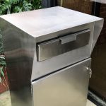Stainless steel drop box outside