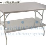 Stainless steel folding table bottom level