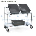 Stainless steel plastic tub cart on wheels