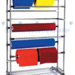 Stainless steel shelving rolled goods multiple levels