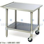 Stainless steel table 2 rolling wheels bottom level