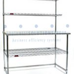 Stainless steel table 4 levels wire storage