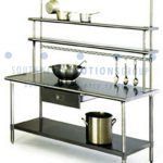 Stainless steel table bottom level and top