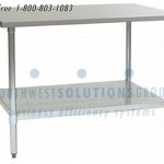 Stainless steel table bottom level flat top