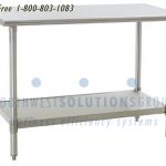 Stainless steel table bottom level flat top no levels