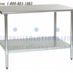 Stainless steel table bottom shelf standing height
