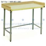 Stainless steel table butcher block top
