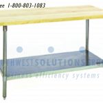Stainless steel table flat butcher block worksurface