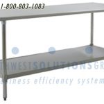 Stainless steel table long bottom level flat top