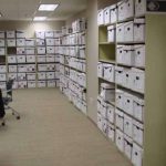 Steel record box shelves boxed document storage racks