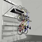 Storage bicycle unit wall mounted tilt storage
