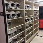 Storage racks football helmets
