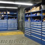 Storage shelving with drawers tools parts
