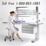 Surgical case height adjustable stainless steel wrapping table