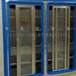 Surgical suite stainless steel cabinets installation