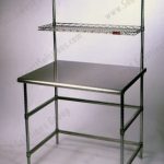 Table metal top shelving storage system work center