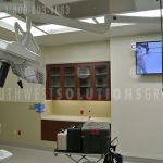 Thermofoil surgical suite storage built in wall cabinets operating room