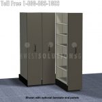 Three wide seven shelves pull out shelves cabinets slim space retracting shelving units without aisles