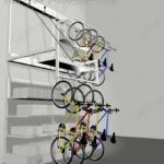Tilting storage for bicycles vertical storage system