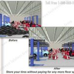 Tire storage racks overhead storage