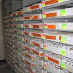 Tissue sample histology lab slides storage cabinet shelving